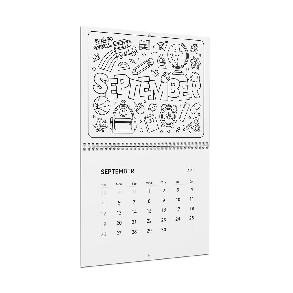 2027 Coloring Wall Calendar (January–December)
