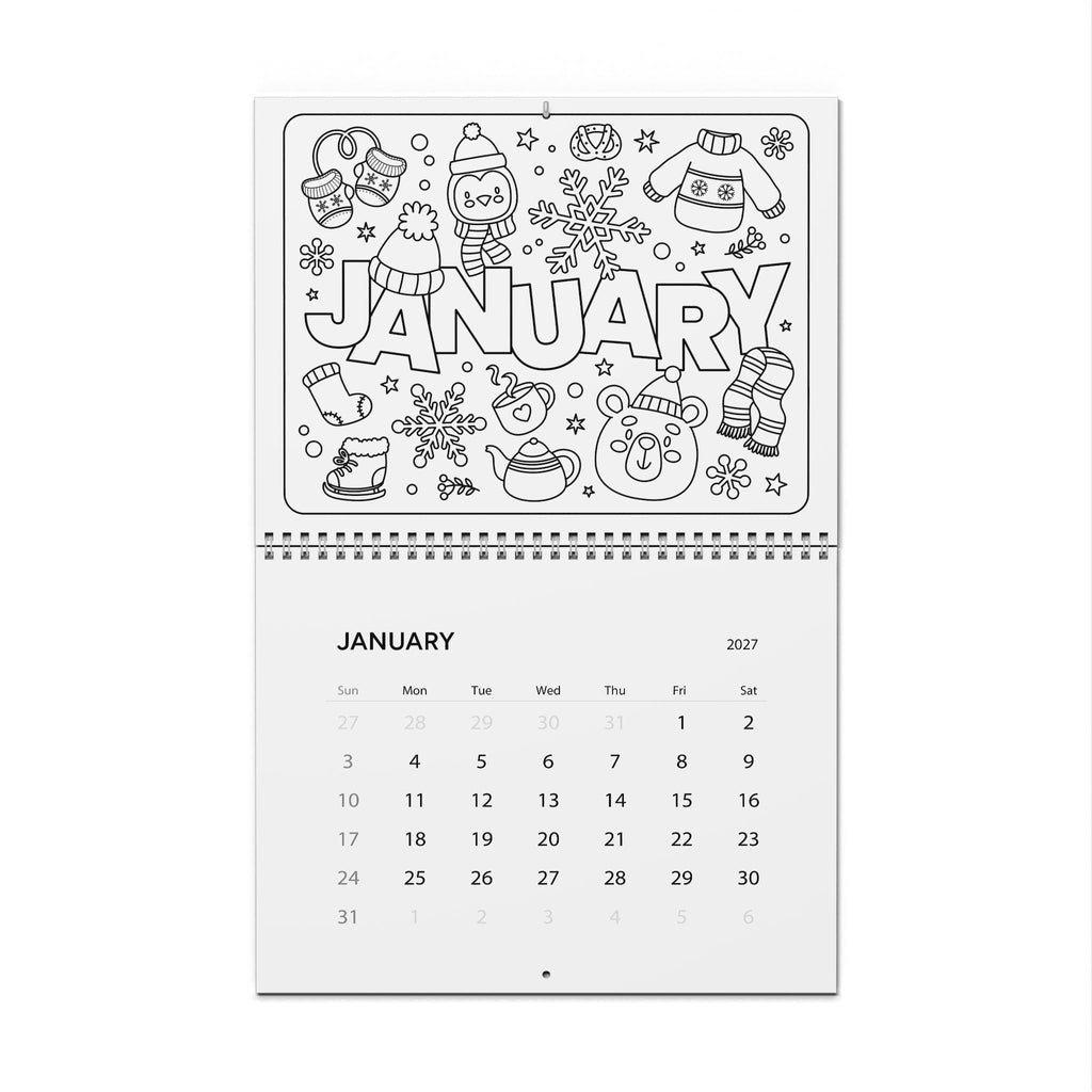 2027 Coloring Wall Calendar (January–December)