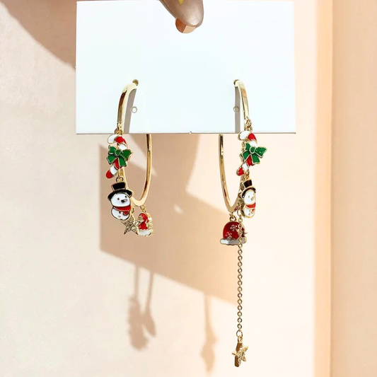 Frosted Holly Earring Hoops