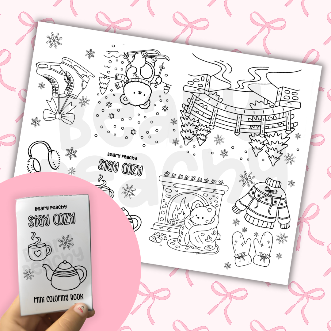 Digital Download・Stay Cozy Mini Coloring Book