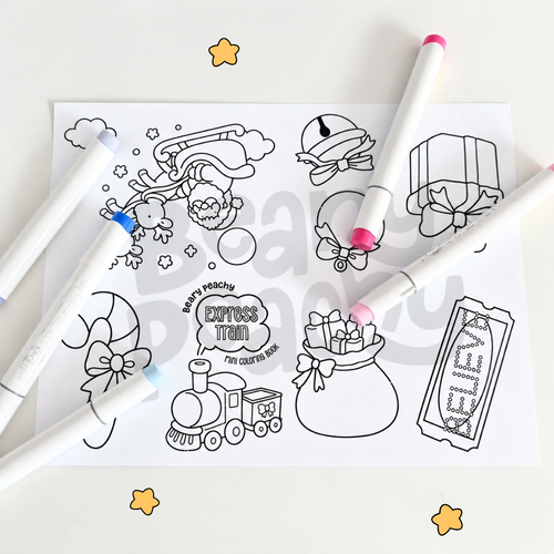 Express Train Mini Coloring Book (Printable PDF)