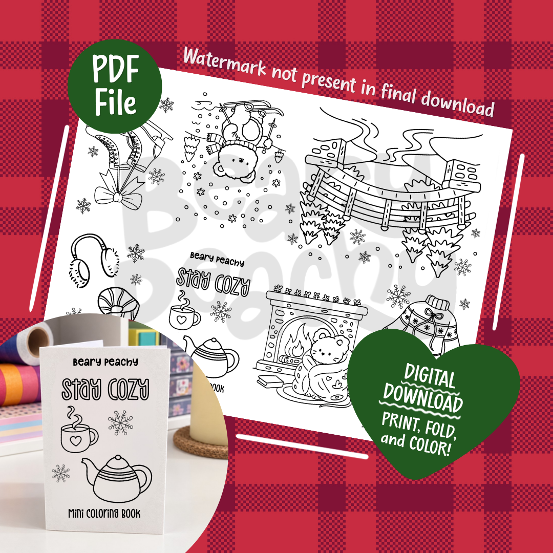 Stay Cozy Mini Coloring Book (Printable PDF)