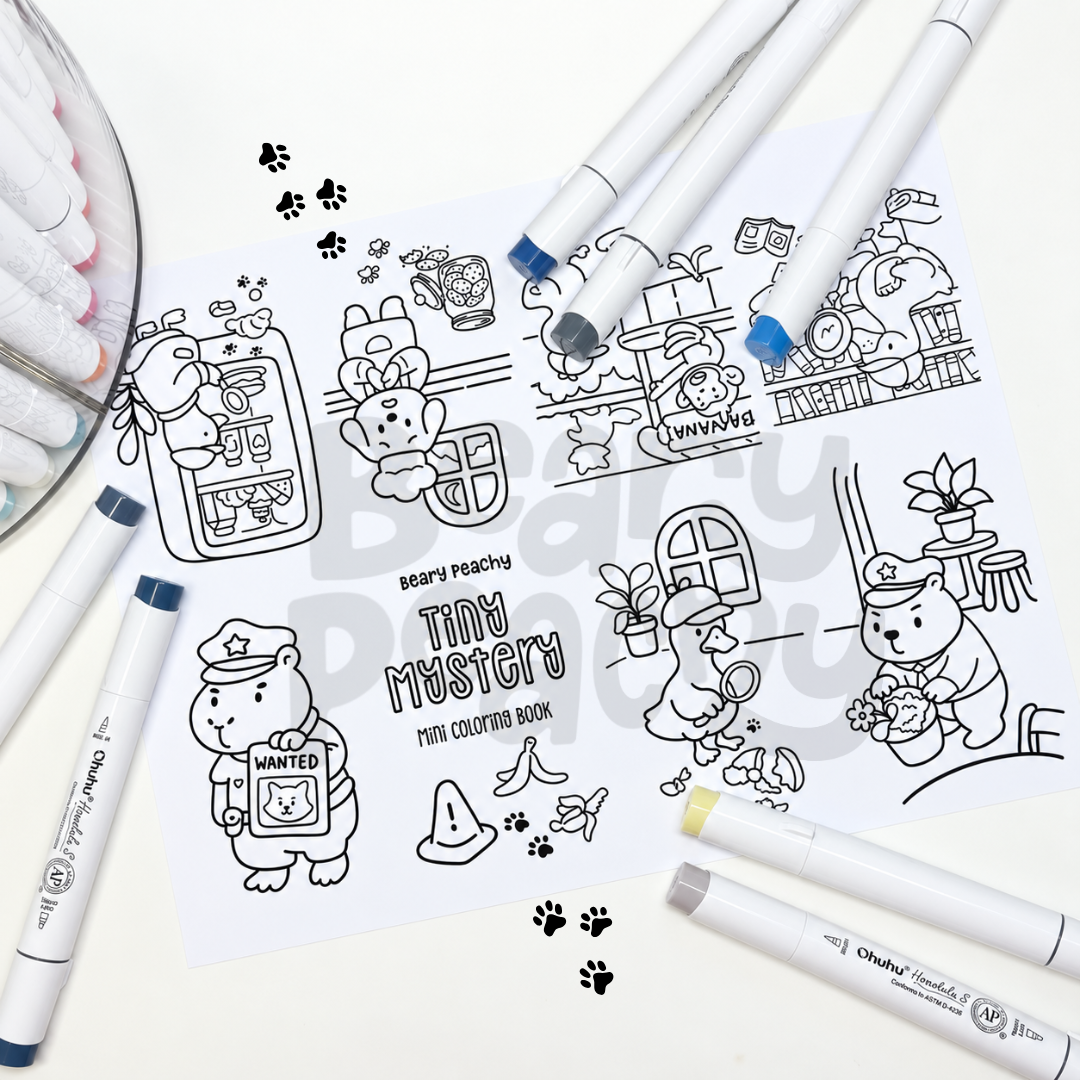Tiny Mystery Mini Coloring Book (Printable PDF)