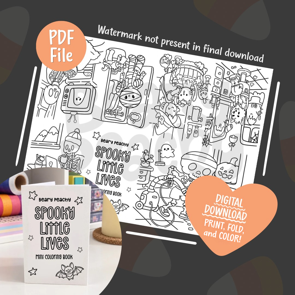 Spooky Little Lives Mini Coloring Book (Printable PDF)