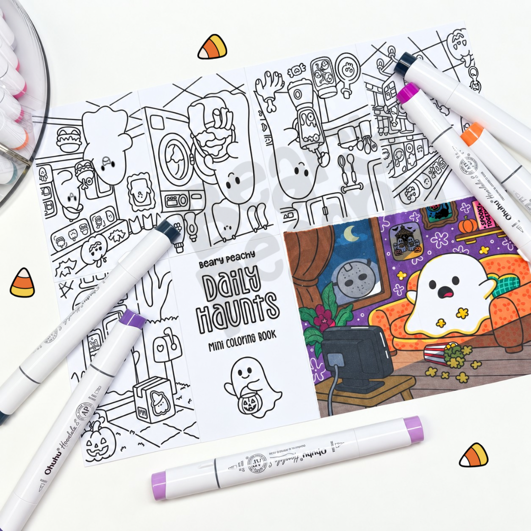 Daily Haunts Mini Coloring Book (Printable PDF)