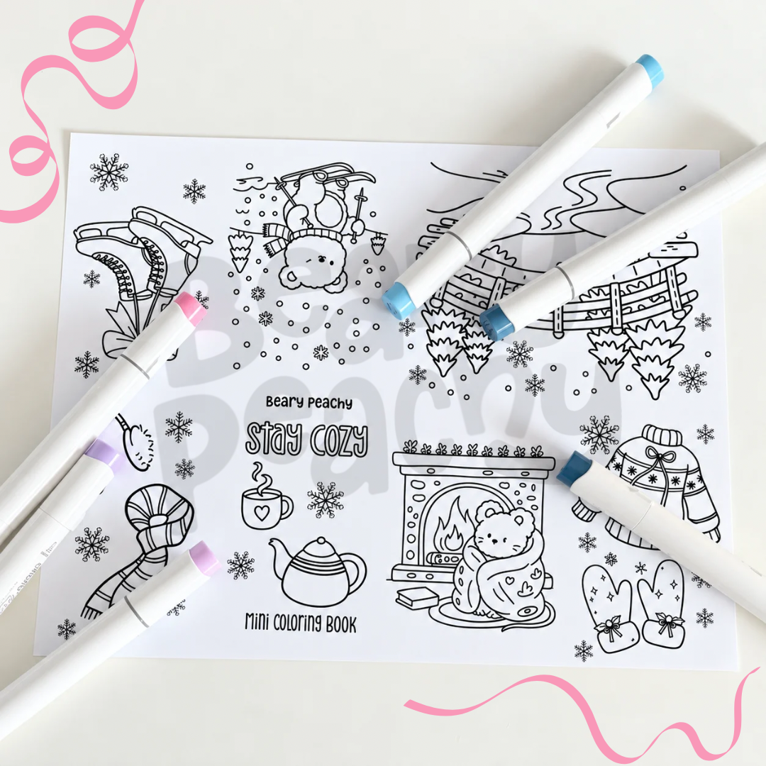 Stay Cozy Mini Coloring Book (Printable PDF)